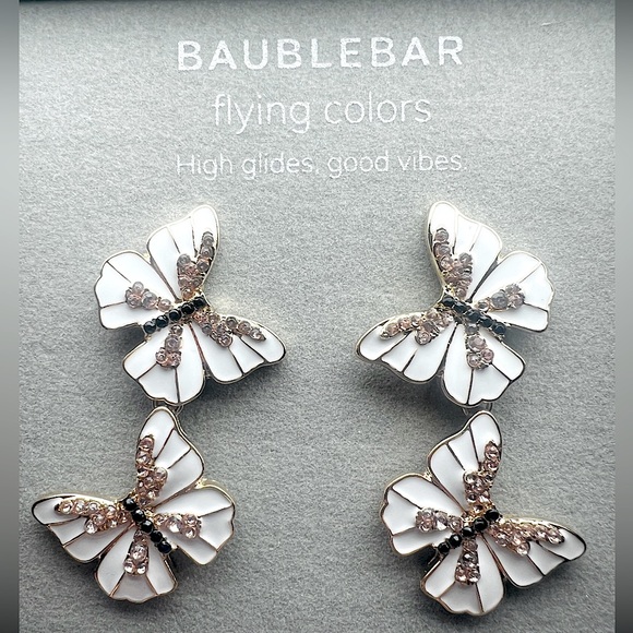 BAUBLEBAR NEW CRYSTAL BUTTERFLY STATEMENT DROP EARRINGS - Picture 2 of 6